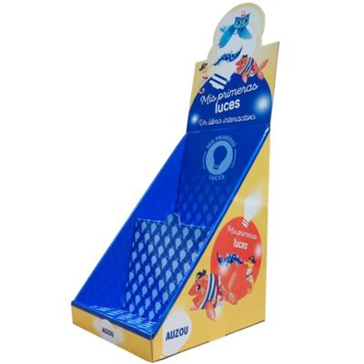 China 2-Tired Blue Cardboard Custom Counter Display Boxes For Retail Store Cardboard Counter Display Boxes for sale