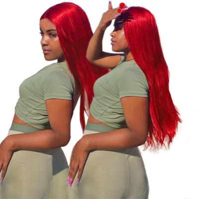 China Straight HD Lace Frontal PrePlucked Brazilian Colored Human Hair Wigs For Women Allove Glueless Hot Red Straight Lace Front Wig for sale