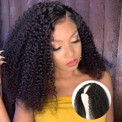 China Water Wave Afro Curly Short Bob Wig Brazilian No Glue V Part Human Hair Wigs for Black Women  V Part Afro Kinky Curly Human Hair Wigs for sale