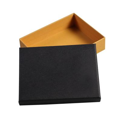 China Recyclable Black And Yellow Embossed Cardboard Gift Box Packaging for sale