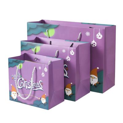 China Fancy Recyclable Custom Christmas Craft Logo Printing Elegant Recyclable Luxury Shopping Practical Paper Gift Bags With Handle for sale