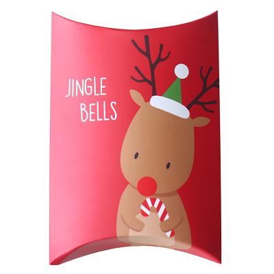 China Recyclable custom Christmas samll gift box for wig cosmetic gift folder cardboard pillow box for sale