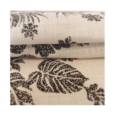 China China 100% pure calico linen supplier organic printed woven fabric fabric for shirt roll for sale