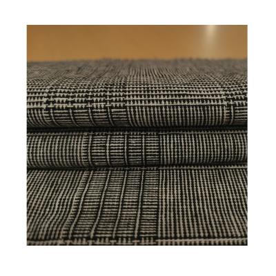 China 45% cotton yarn plaid fabric organic linen roll dyed 55% black and white for shirt and skirt for sale