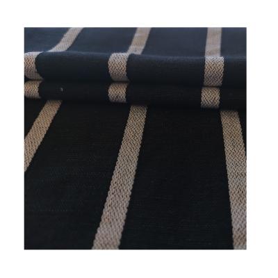 China 45% Sustainable Organic Linen 55% Rayon Blended-Woven Fabric Black And White Stripe For Cloth And Shirt Roll for sale