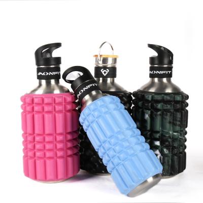 China Aonfit Portable Comfortable Eco-friendly Durable Shape Multifunctional Drinking Sports Water Roller Bottle Foam Roller 750 Water Bottle for sale