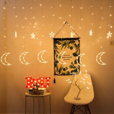 China Eid Decoration Lights Ramadan Decoration Lights String Stars Moon Curtain Lights Eid Decoration Lights for sale