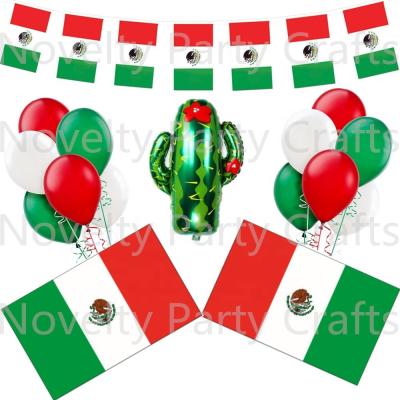 China Polyester Mexico National Day Decorations Flying National Flags Cactus Foil Balloon Mexico Party Supplies for sale