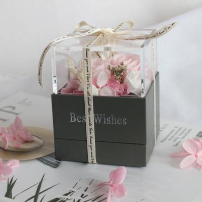 China Romantic Preserved Preserved Flower Roses Wedding Keepsake Romantic Jewelry Box For Ladies Lovely Gift for sale