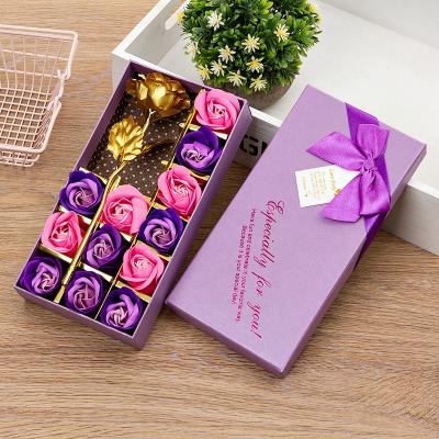 China Creative Soap Flower Gift Box Valentine's Day Gifts Valentine's Day Decorations 12pcs Rose Soap Flower Gift Box for sale