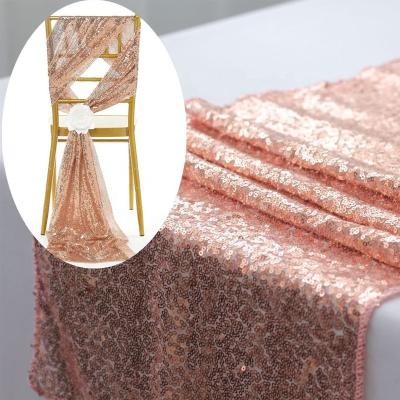 China Wedding Table Runners Chair Sashes Swags Wedding Decoration Sequin Backdrop Table Runners Chair Sashes Swags Wedding Party Decoration for sale