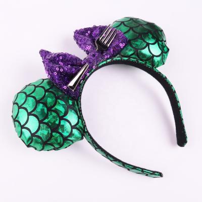 China Hollween Party Decoration Mermaid Party Supplies Butterfly Glitter Mouse Ears Headbands Mouse Ears Mouse Ears Bow Headbands for sale