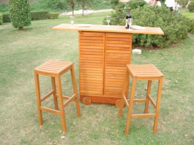 China China LFurniture Outdoor Wood Storage Cabinet with 2 Stools-2 for sale