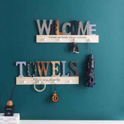 China Wholesale Viable Artistic Creativity Clothing Storage Wall Decoration Letter Hooks and Rails for sale