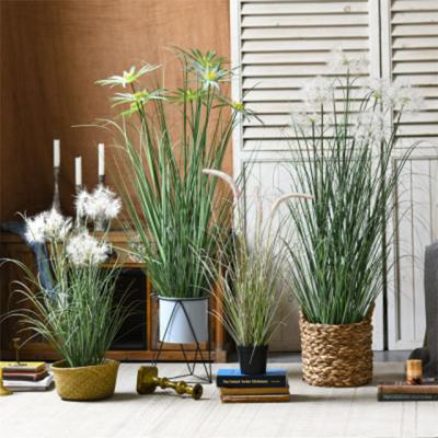 China Beautiful simulation dandelion decoration potted plant large Reed Pot Artificial Plant for sale