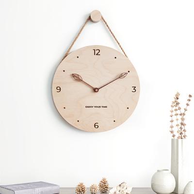 China Simplicity Radio Japanese Style Wooden Wall Clock 12 Inch Promotional Home Decoration for sale