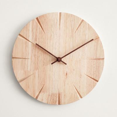 China Antique Style Nordic Simplicity Style No Design Home Decor Digital Clock Punch Wood Wall Clock for sale