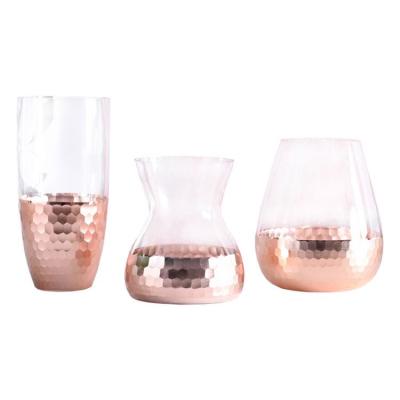 China Nordic home dining table artificial bedroom decoration flower arrangement style Decration glass vase for sale