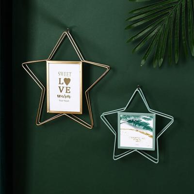 China Nordic light luxury modern light luxury modern metal picture frame star pentagon style home decoration for sale