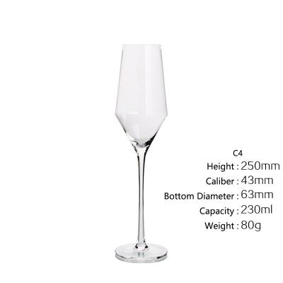 China Minimalist Crystal Glass Champagne Cup Creative Bar Red Wine Glass Home Wine Glass Set for sale