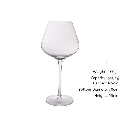 China Minimalist 500ml Red Wine Bordeaux Glass Hand-Blown Wine Glass Set Burgundy Goblet for sale