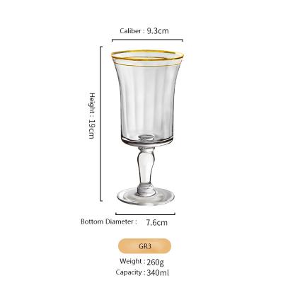 China Household Minimalist Gold Plated Transparent Lead Free Crystal Goblet Creative Cocktail Glass Red Wine Glass for sale