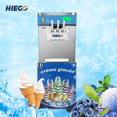 China Commercial Frozen Food Factory Ice Cream Machines 25L/H Stainless Steel Cone 3 Flavors Soft Ice Cream Making Machinery for sale