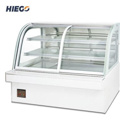 China 220V Single-Temperature Curved Display Cake Refrigerators Showcase Bakery Cabinets For Supermarket Display Cooler Stainless Steel + Glass 12 Months for sale