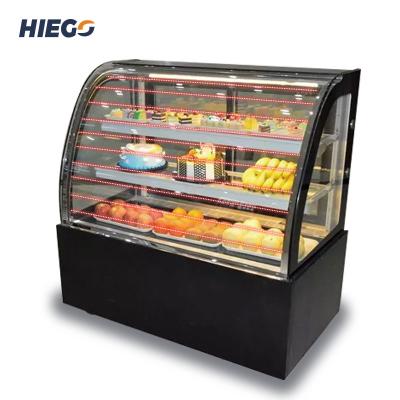 China Commercial Curved Single-Temperature Display Cake Refrigerators Display Bakery Cabinets For Supermarket Display Cooler Stainless CE+Glass for sale