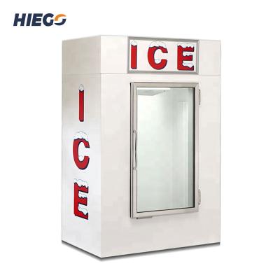 China Single-Temperature Door Ice Storage Merchandiser Bags Ice Freezer Cabinet Wheel / Stainless Steel Single Leg Glass Freezers, Display Cooler 300L CE for sale