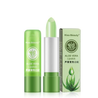 China Waterproof Aloe Vera 99% Soothing Gel Non-marking and Non-stick Cup Color Change Organic Lip Balm Change Color Cute Lip Balm for sale