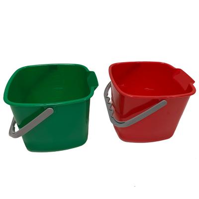 China Sustainable New Design 3QT 6QT 8QT Cleaning Bucket Detergent Square Bucket With Measurements Built-In Spout And Handle for sale