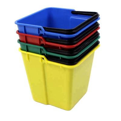 China Sustainable Color code 6L Square Plastic Cleaning Bucket for sale