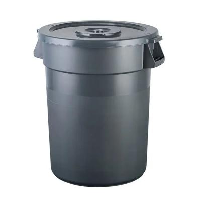 China Sustainable 80L/120L/168L Commercial Round Dustbin Circular Garbage can with without wheel-base for sale