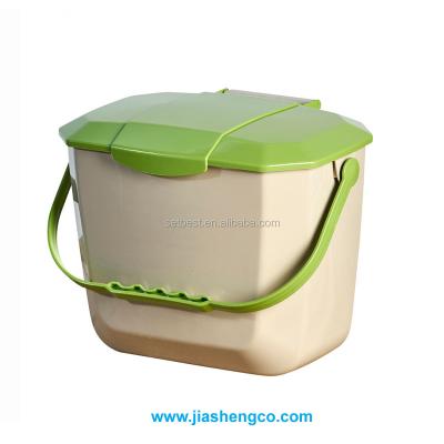 China Sustainable Plastic Kitchen Food Waste Container Dustbin with Lid 8L for sale