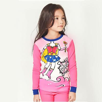 China Wholesale Breathable 100% Cotton Star Dinosaur Printing Kids Girls Pajamas Set for sale