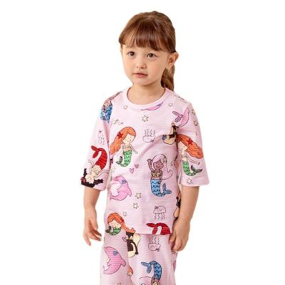 China Spring Summer Breathable Custom Kids Girl Where Cotton Nightgown Pajamas Set Pajamas Fits 100% Cotton Sleepwear for sale