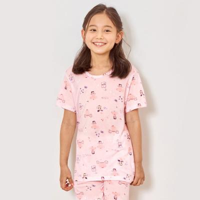 China Breathable Wholesale 2022 Half Sleeves Springs Summer 2 Pieces Cotton Pajamas Chinese Kids Set for sale