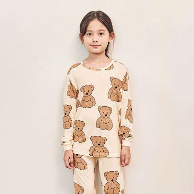 China Breathable Kids Bamboo Pajamas Set Wholesale Cute Bamboo Sleepwear Kids Custom Made Kids Pajamas With Logo Printed Fabric for sale