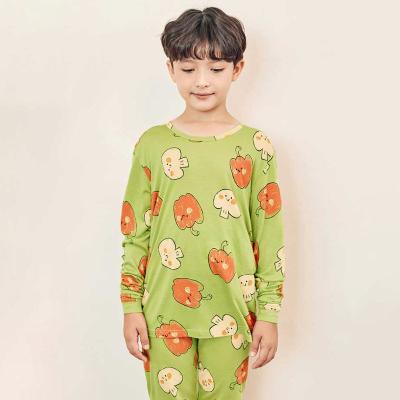 China Manufacturers New Design Bamboo Fiber Breathable Boys Super Soft Thin Children's Home Pajamas Set for sale