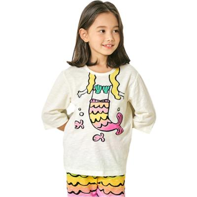 China New Design Sleepwear Cartoon Kids Pajamas Sleepwear 2 Pcs Girl's QUICK DRY Cute 100% Cotton Kids Pajamas Set for sale