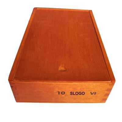 China MDF Cherry Wooden 10 Siglo VI Cigar/Cigarette Wholesale Yellow /Red Packaging Box For Cigar for sale