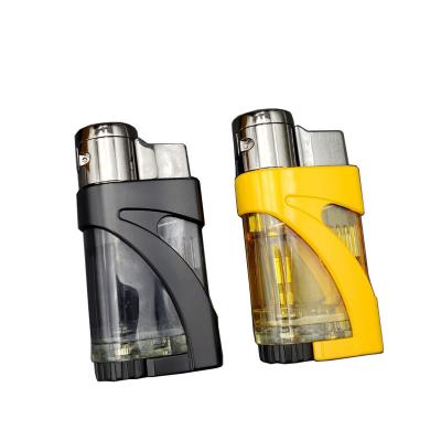 China Windproof Colorful Minimalist Cigar Lighter Gas Torch Cigar Lighter for sale