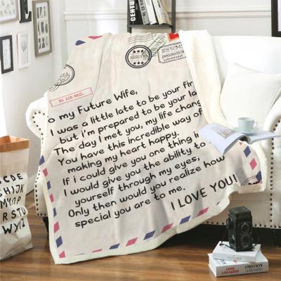 China Wearable To My Print Mom Personalized Custom Warm Letter Blanket Super Soft Blanket Girl Blanket for sale