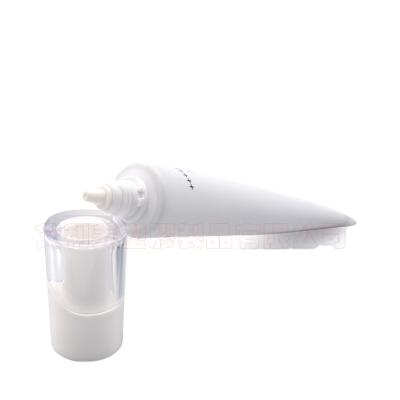 China Cosmetic Package Cap Acrylic Empty Plastic Tube Cosmetic Packaging With Spout Tube Packaging for sale