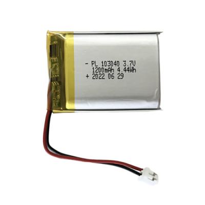 China 3.7V 1200mAh Rechargeable Lithium Polymer Battery 103040 for Consumer Electronics for sale