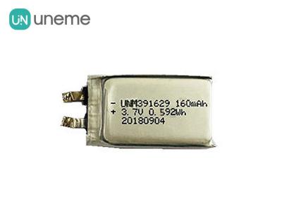 China 391629 wieder aufladbares Gewicht der Lithium-Polymer-Batterie-3.7V 160mAh Lipo der Batterie-5.0g zu verkaufen