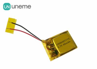 China 401115 wieder aufladbare Kopfhörer-Batterie der Polymer-Lithium-Batterie-/3.7V 40mAh zu verkaufen