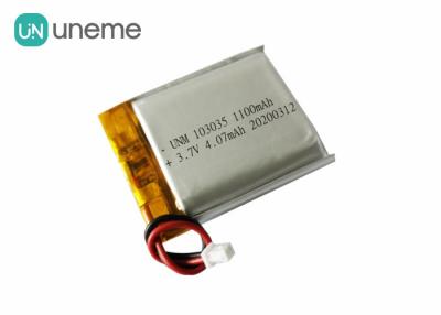 China 103035 1100mAh Small 3.7V Rechargeable Battery , Custom Battery Packs for sale