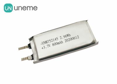 China Klein van het het Lithiumpolymeer van 3.7V 800mAh Goedgekeurd de Batterijpak Navulbare 752145 MSDS Te koop